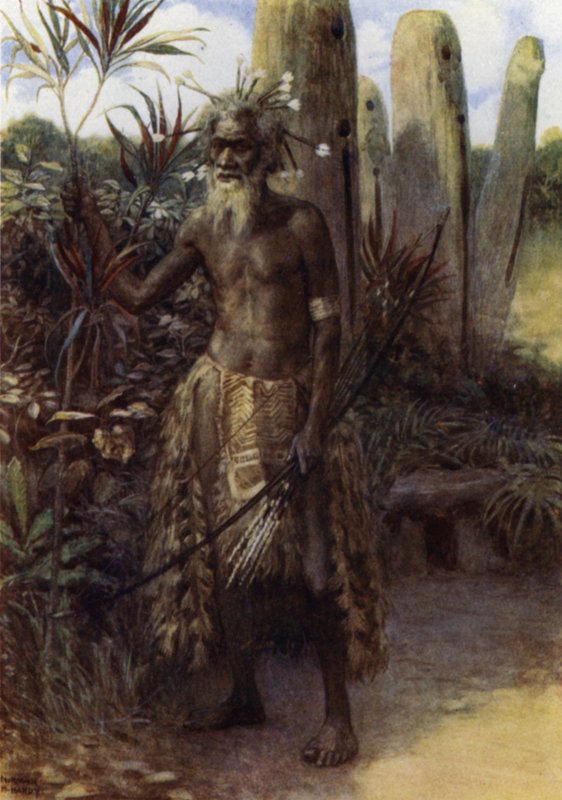 Egy szent ember, Aoba, Új-Hebridák (színes litho) alkotó: Norman Hardy
