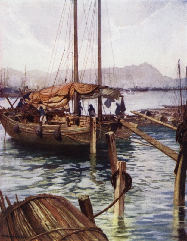 Kína: hongkongi kikötő (színes litho) alkotó: Norman Hardy