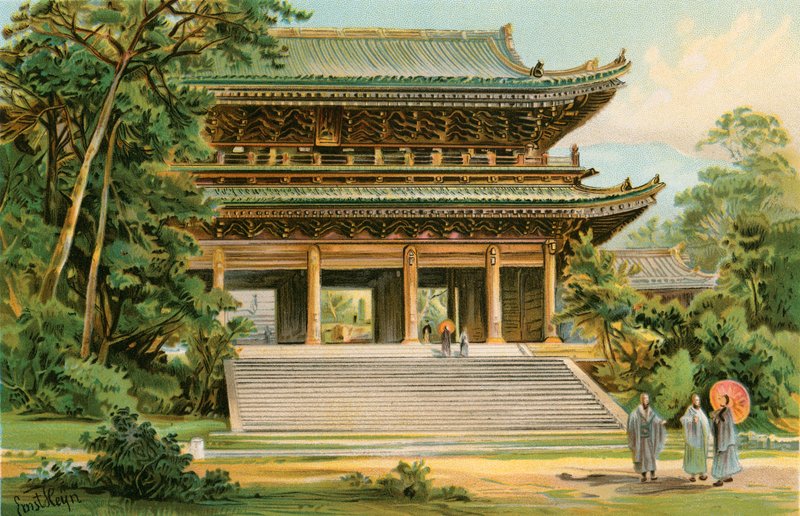 Az ázsiai mongoloidok kultúrája: japán templom alkotó: North American