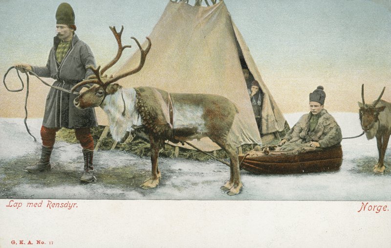 Lappföldek rénszarvasokkal, Norvégia (színes fotó) alkotó: Norwegian Photographer