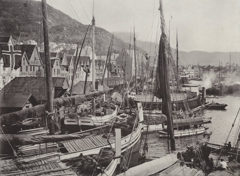 Kilátás a bergeni kikötőre alkotó: Norwegian Photographer
