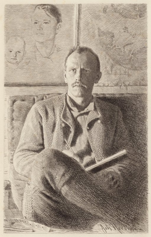 Fridtjof Nansen portréja (rézkarc) alkotó: Norwegian School