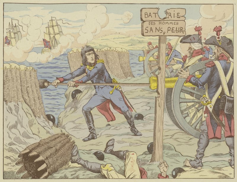 Napóleon ágyút tölt, mint egy közkatona Toulon ostrománál, 1793 alkotó: Onfray de Breville Job