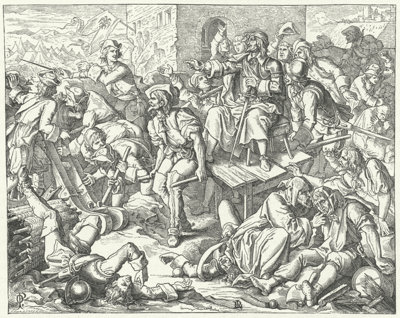 A megsebesült Ernst Rudiger von Starhemberg gróf Bécs védői között, 1683 alkotó: Oskar Pletsch