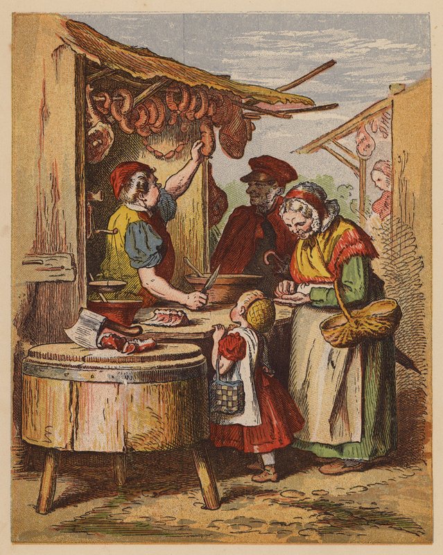 A hentes (színes litográfia) alkotó: Oskar Pletsch