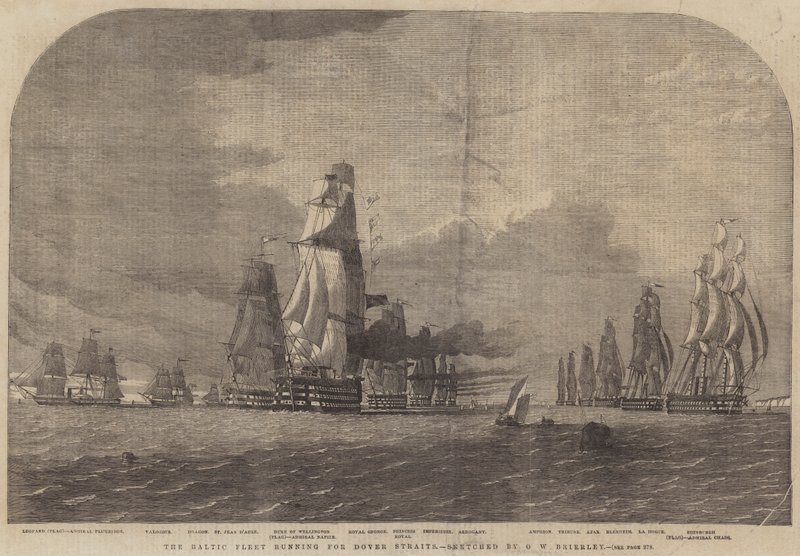 A balti flotta a Doveri-szorosra fut alkotó: Oswald Walters Brierly