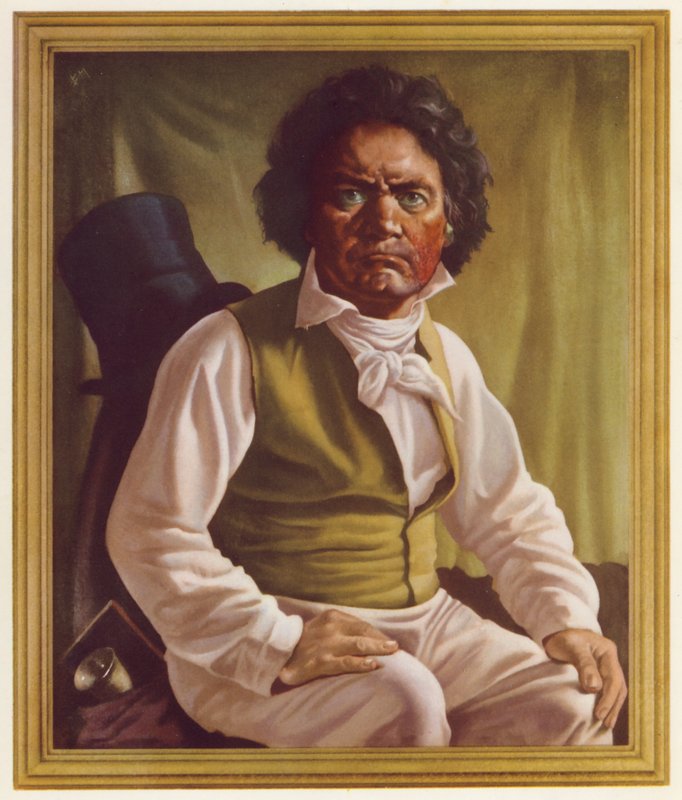 Ludwig van Beethoven középkorban (színes litó) alkotó: Oswald Charles Barrett