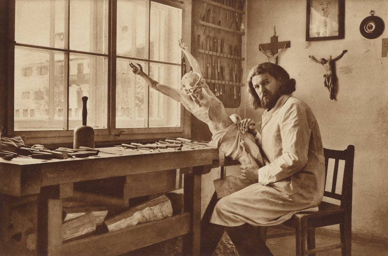 Fafaragó műhely Oberammergauban, Alois Lang, Krisztus képviselője a szenvedélyjátékban 1930 alkotó: Otto Ballerstedt