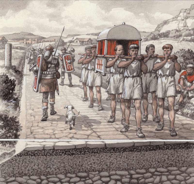 Római út (gouache, papír) alkotó: Pat (1907-95) Nicolle
