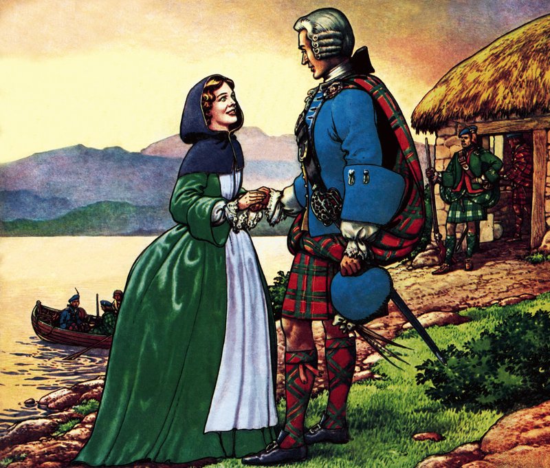 Bonnie Prince Charles és Flora Macdonald alkotó: Pat (1907-95) Nicolle
