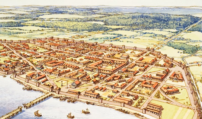 A római kori London légifelvétele alkotó: Pat (1907 95) Nicolle