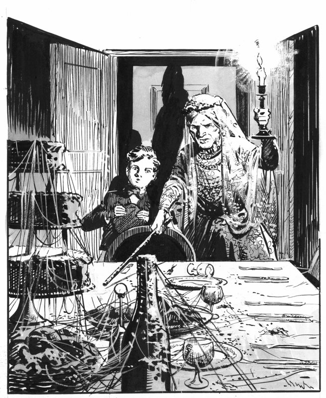 Illusztráció Charles Dickens Nagy várakozások című könyvéhez (toll és tinta) alkotó: Pat (1907 95) Nicolle