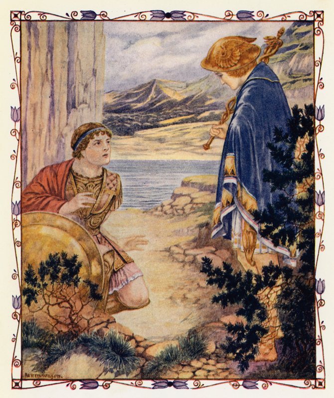 Perseus és Quicksilver (színes litográfia) alkotó: Patten (after) Wilson