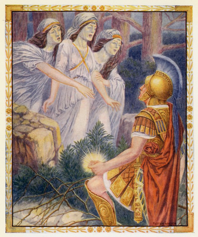 Perseus és a három szürke nő (színes litográfia) alkotó: Patten (after) Wilson