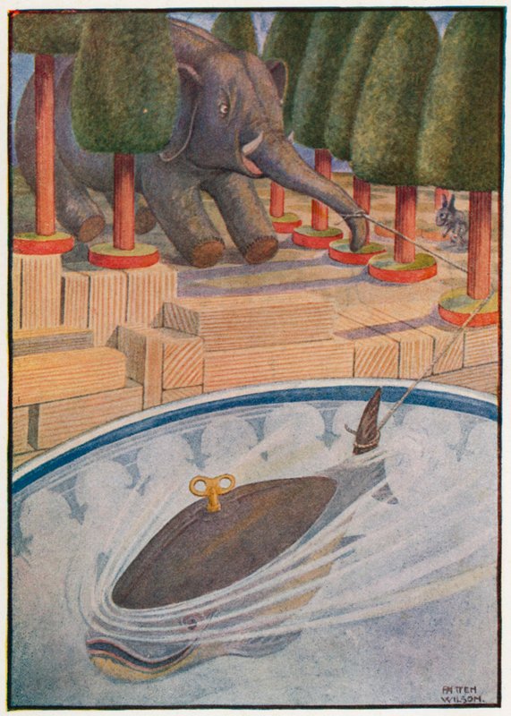 A bálna húzni kezdett, az elefánt pedig húzni (színes litho) alkotó: Patten Wilson