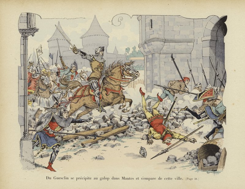 Bertrand du Guesclin elfoglalja Mantes városát, 1364 alkotó: Paul de Semant