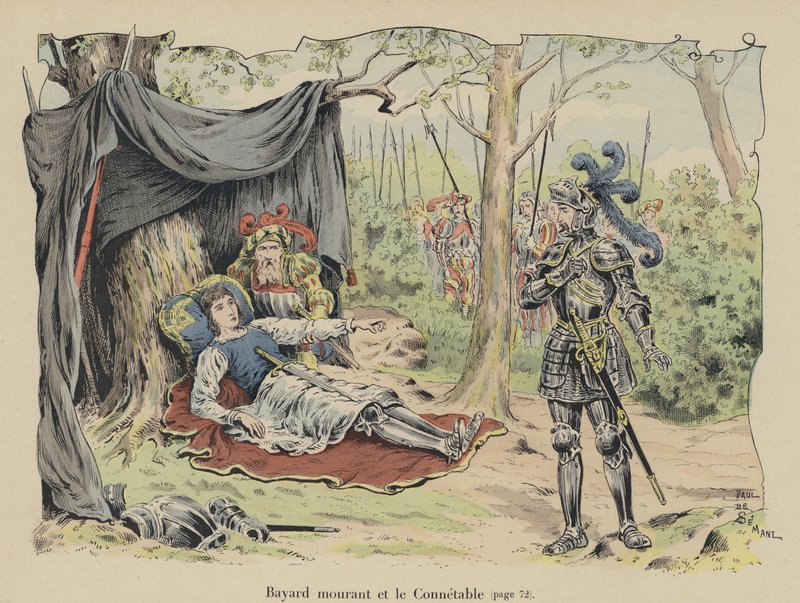 A Chevalier de Bayard a csatatéren haldoklik Olaszországban, 1524 alkotó: Paul de Semant