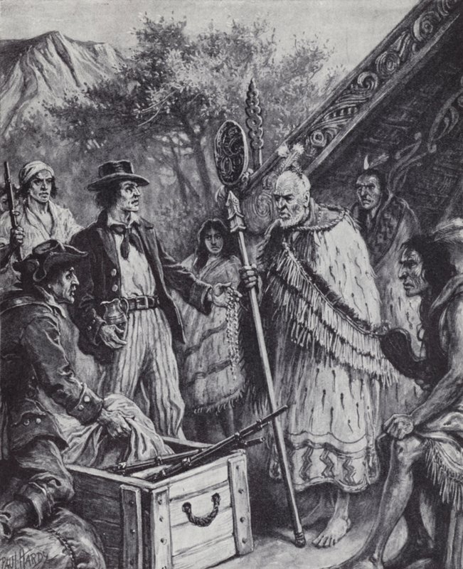 A britek kereskednek az új-zélandi maori néppel alkotó: Paul (after) Hardy