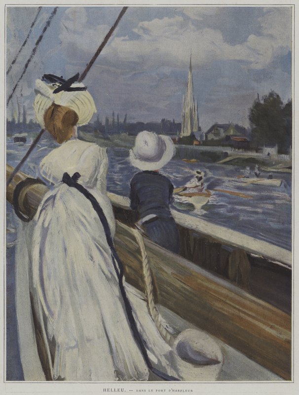Harfleur kikötőjében alkotó: Paul Cesar Helleu