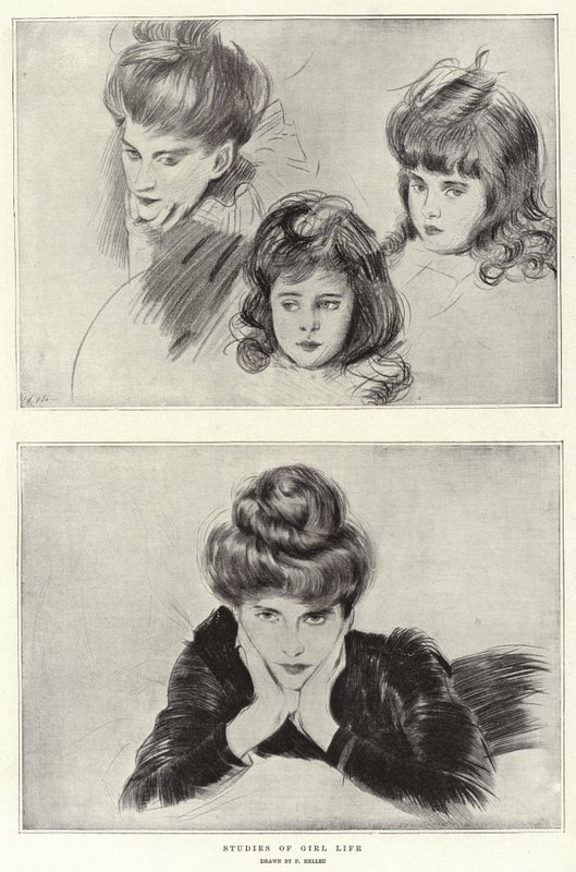 Tanulmányok a lány életéről alkotó: Paul Cesar Helleu