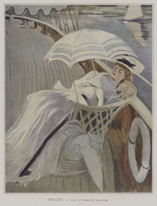 Sous lOmbrelle Blanche (Fehér esernyő alatt) alkotó: Paul Cesar after Helleu