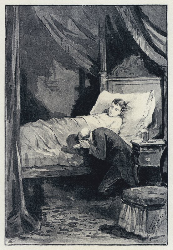 Illusztráció Anna Kareninának: Karenina Anna kamrájában betegsége idején (litho) alkotó: Paul Frenzeny