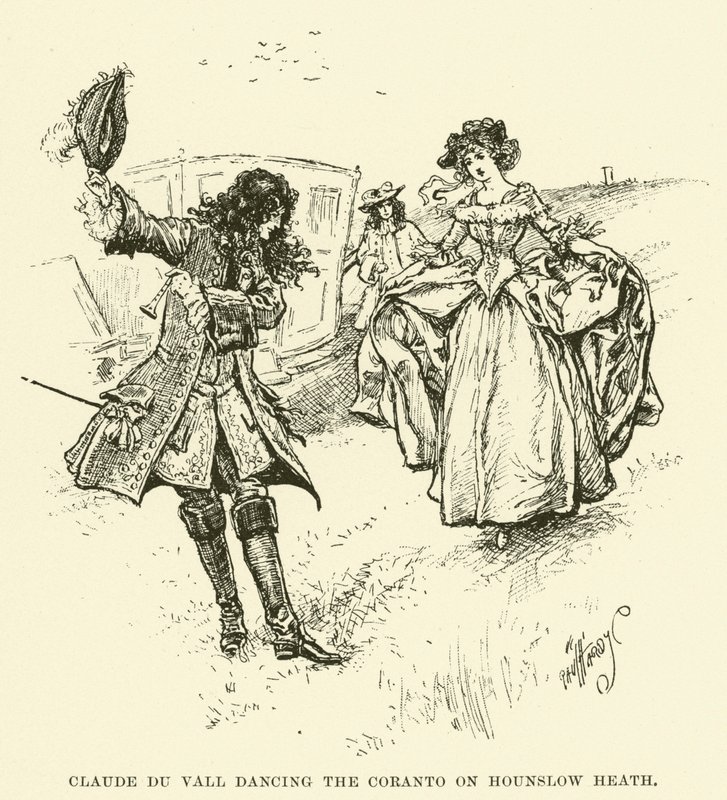 Claude du Vall Korantót táncol a Hounslow Heath-en (metszet) alkotó: Paul Hardy