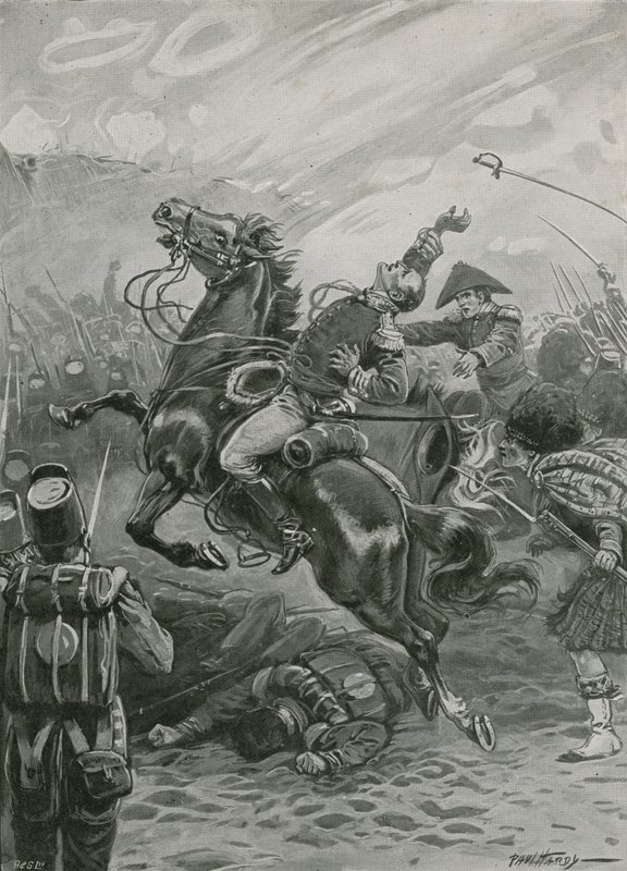 Sir Edward Pakenham halála a New Orleans-i csatában, 1814 alkotó: Paul Hardy