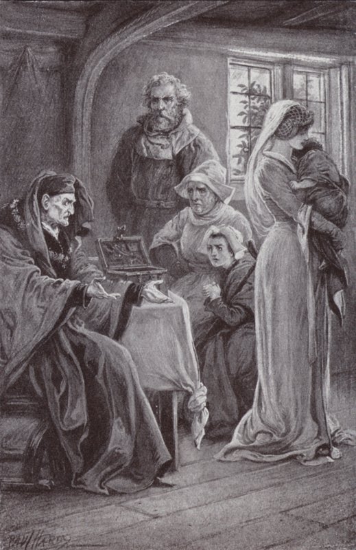 Illusztráció a kolostorhoz és a kandallóhoz, Charles Reade alkotó: Paul Hardy