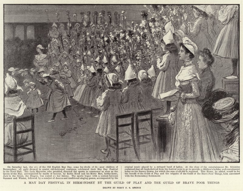 Május elsejei fesztivál a Bermondsey-ben a Játék Céh és a Bátor Szegények Céhének szervezésében alkotó: Percy F.S. Spence