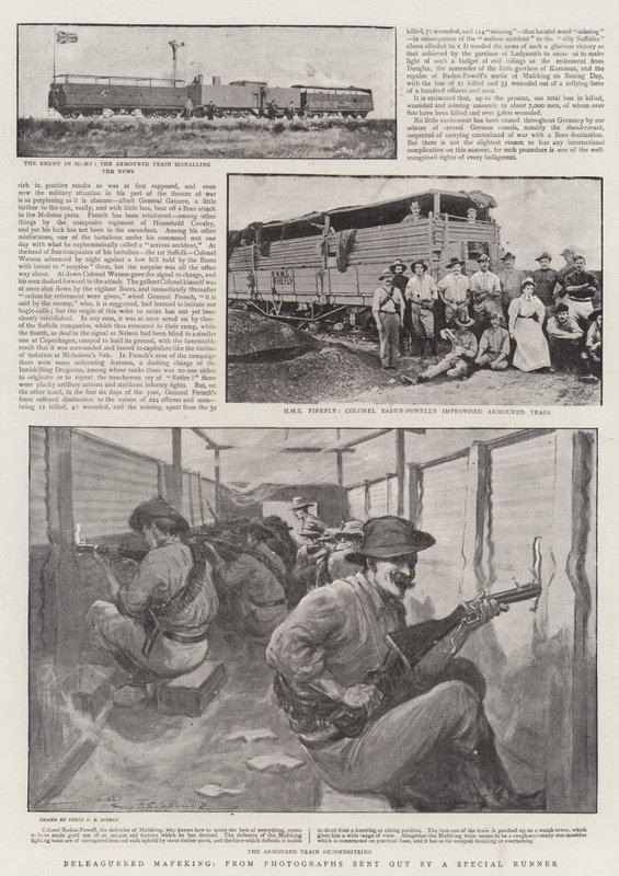 Beleaguered Mafeking, egy különleges futó által küldött fényképekből alkotó: Percy F.S. Spence