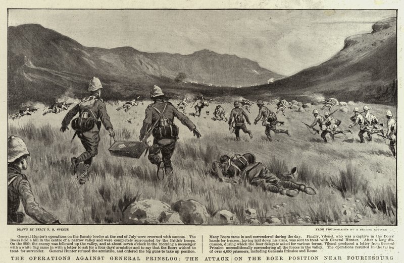 A Prinsloo tábornok elleni hadműveletek, a Fouriesburg melletti búr állás elleni támadás alkotó: Percy F.S. Spence