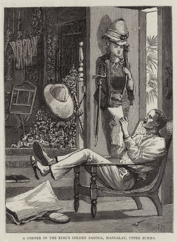 Egy sarok a király arany pagodájában, Mandalay, Felső-Burma alkotó: Percy Macquoid