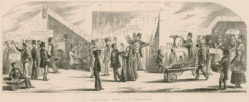 Bartholomew Fair, London: A vásár előtti vasárnap, Greenwich alkotó: Percy Cruikshank