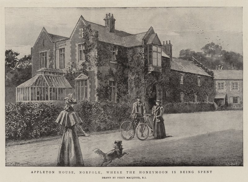 Appleton House, Norfolk, ahol a nászút töltik alkotó: Percy Macquoid