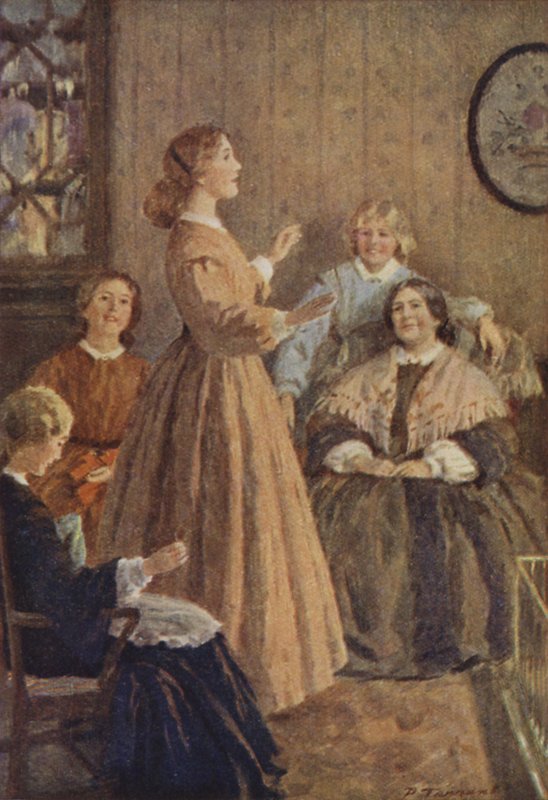 Illusztráció a kis nők számára, Louisa M Alcott (színes litó) alkotó: Percy Tarrant