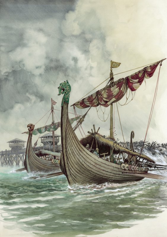 A London Bridge lerobbant az Olaf The Norseman által vezetett viking támadásban 1014-ben alkotó: Peter Jackson