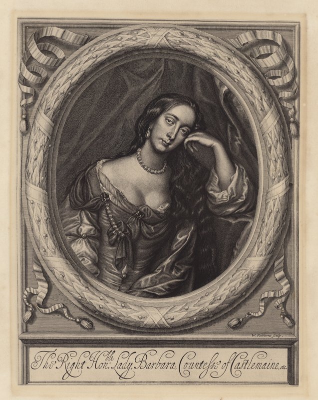 Barbara Villiers, Castlemaine grófnője, II. Károly király szeretője (metszet) alkotó: Peter (after) Lely