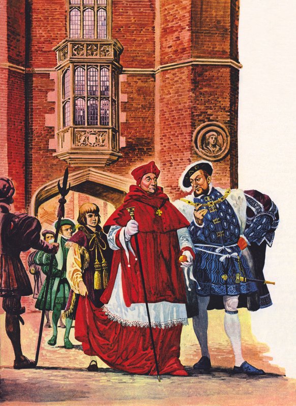Wolsey bíboros és VIII. Henrik király a Hampton Courtban alkotó: Peter Jackson