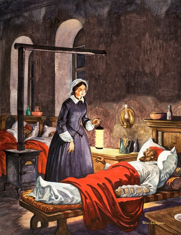 Florence Nightingale. A lámpás hölgy meglátogatja a beteg katonákat a kórházban alkotó: Peter Jackson