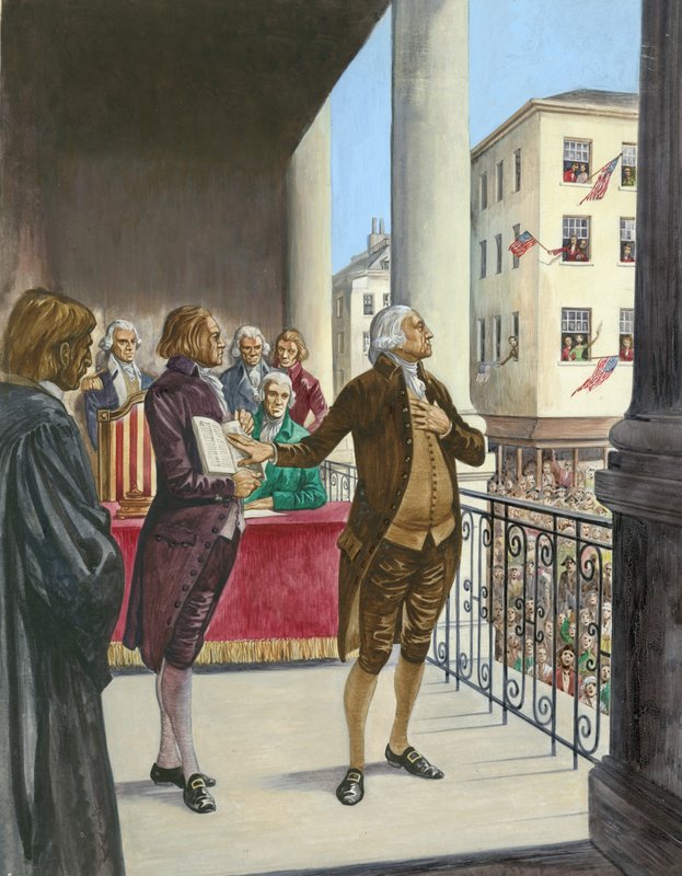 George Washington eskütétele New Yorkban Amerika első elnökeként alkotó: Peter Jackson
