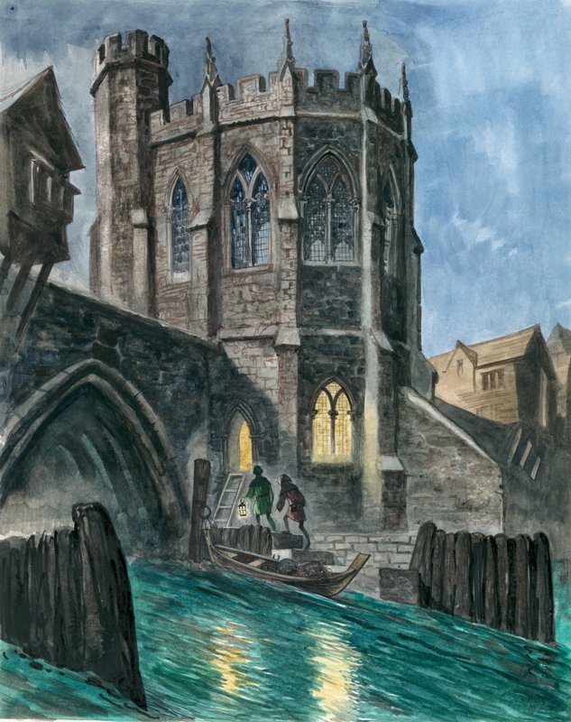 A Szent Tamás-kápolna képzeletbeli rekonstrukciója a régi London Bridge-en alkotó: Peter Jackson