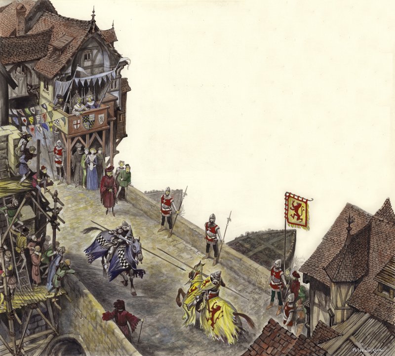 Torna az Old London Bridge-en 1390. április 23-án alkotó: Peter Jackson