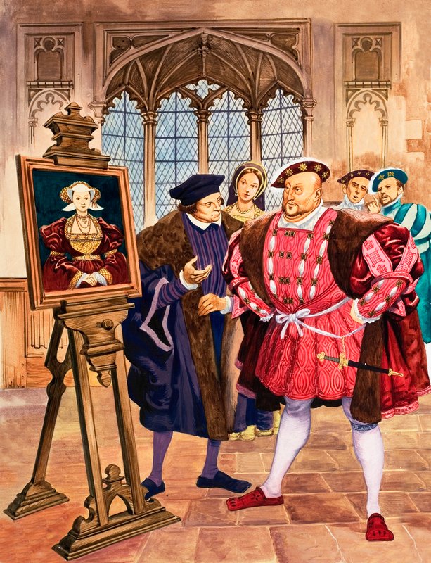 VIII. Henrik király csodálja Holbein Cleves Annáról készült portréját alkotó: Peter Jackson