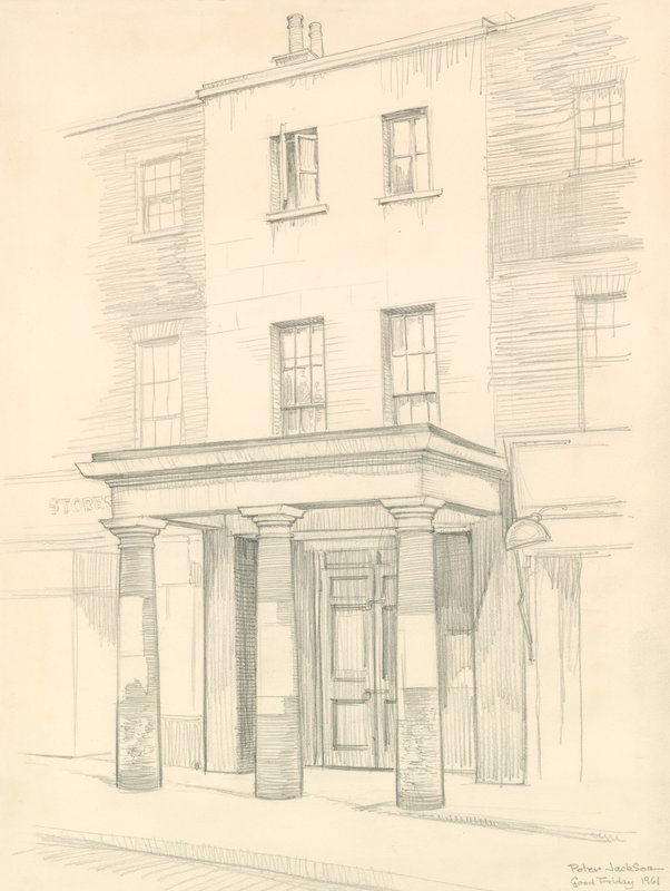 Marylebone Színház, London, Church Street-i bejárat, épült 1837-ben alkotó: Peter Jackson