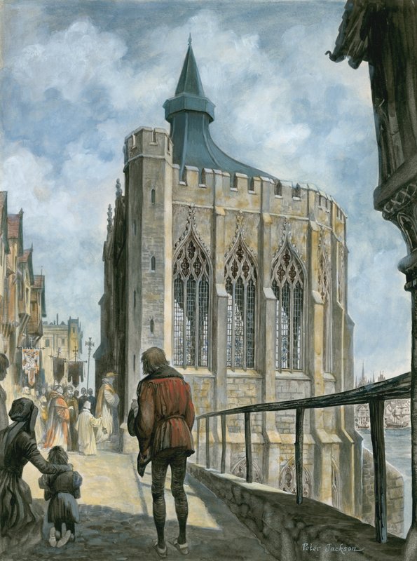A Szent Tamás-kápolna rekonstrukciója a régi London Bridge-en alkotó: Peter Jackson
