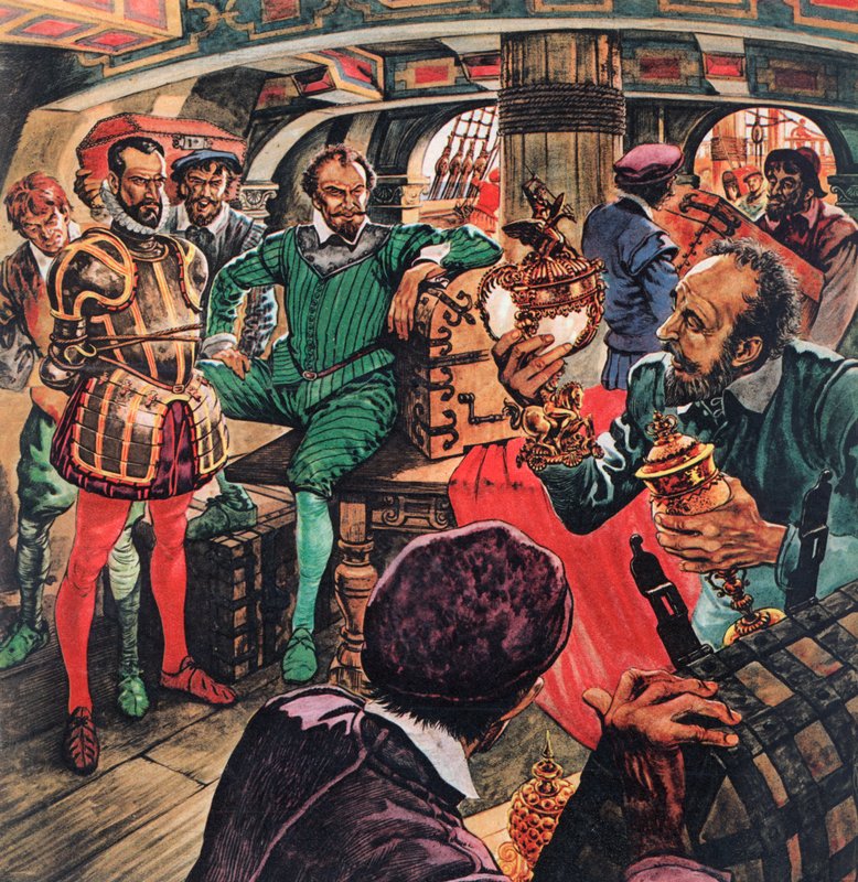 Sir Francis Drake a kabinjában alkotó: Peter Jackson