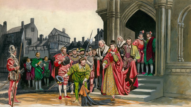 Sir Walter Raleigh lefekteti a köpenyét I. Erzsébet királynőért alkotó: Peter Jackson