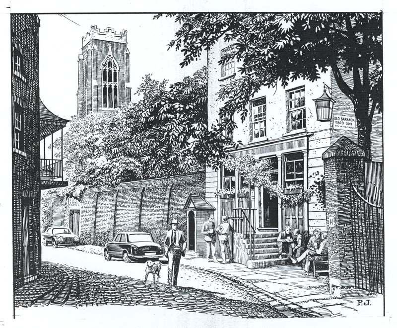 The Grenadier, Wilton Row, Belgravia (tinta, papír) alkotó: Peter Jackson