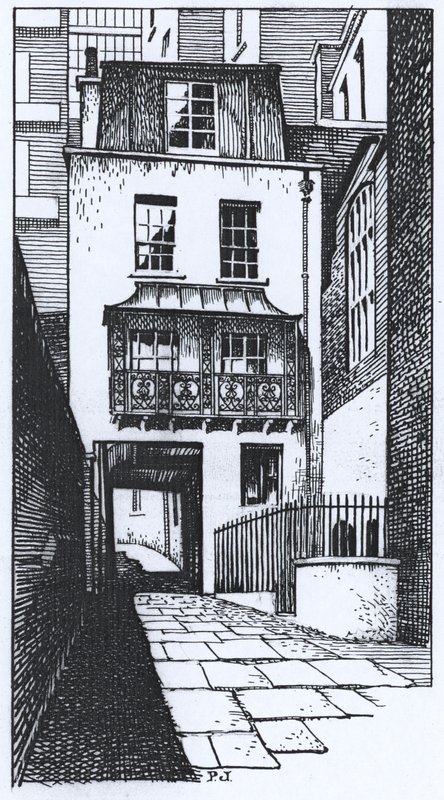 A régi Watch House Strand Lane-ben (tinta papíron) alkotó: Peter Jackson
